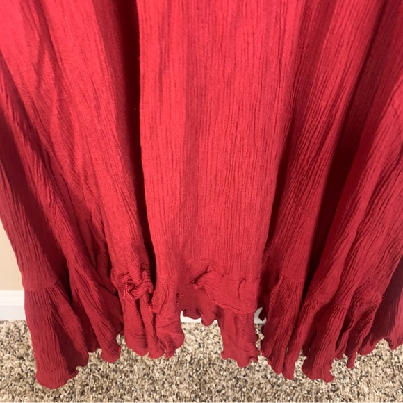 Free People Intimately Adella Lace Detail Strappy Back Maxi Slip Dress Cranberry - Picture 11 of 15